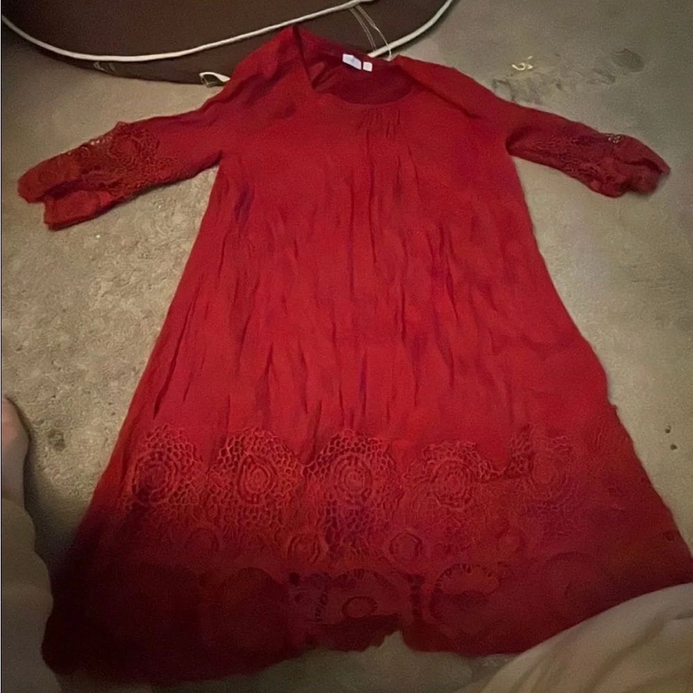 Elegant Red Lace Dress